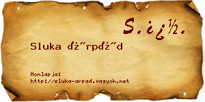 Sluka Árpád névjegykártya